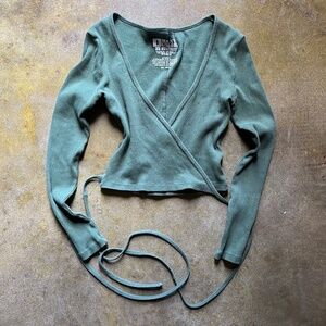 Big Bud Press Dark Emerald Green Wrap Top  Size 1 XP/P